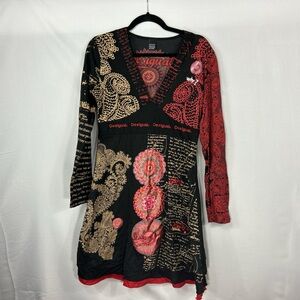 Disigual colorful graphic dress lightweight cotton in fantastic condition